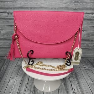 MudPie "Bailey" Pink Vegan Pebbled Leather Crossbody Purse